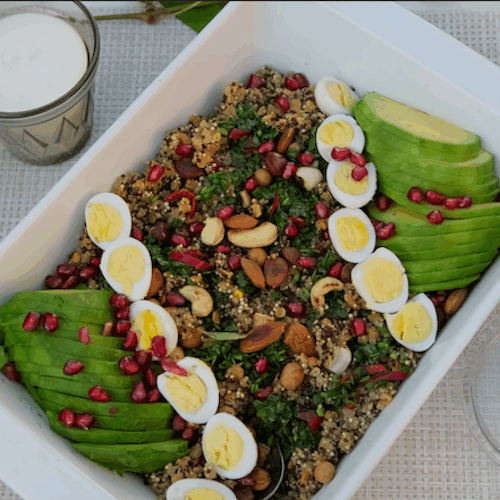 Organic Pomegranate Avacado and Egg Salad